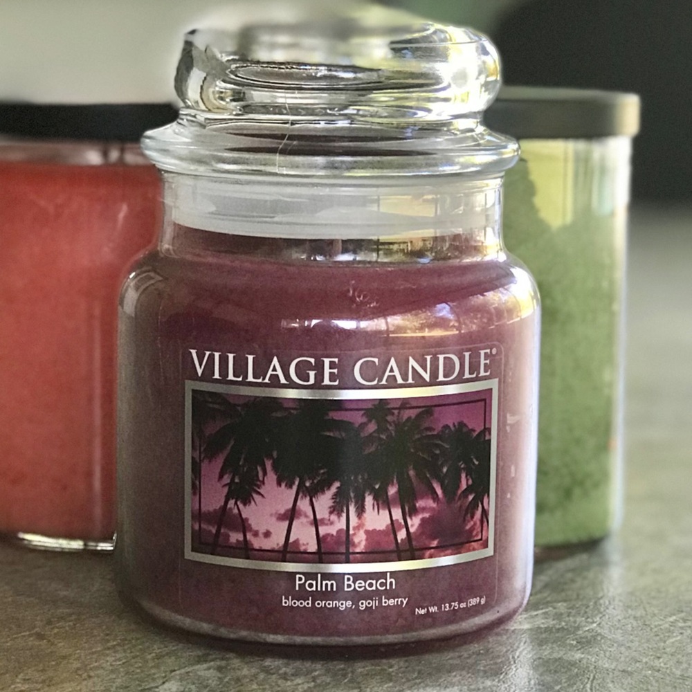 *SOLD* Village Candle Palm Beach 13.75 oz. Med. Jar, New
